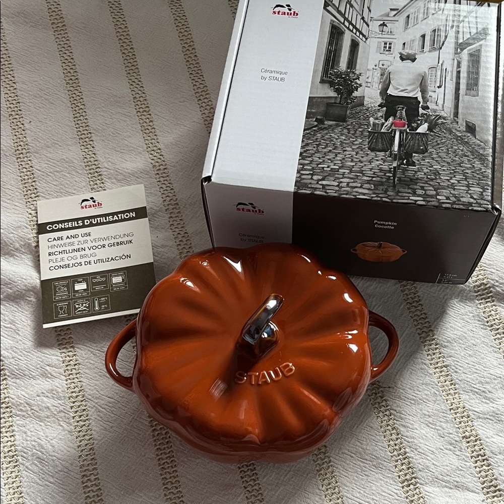 Zwilling Staub Burnt Orange Cinnamon 12cm Pumpkin Ceramic Cocotte ramekin bowl